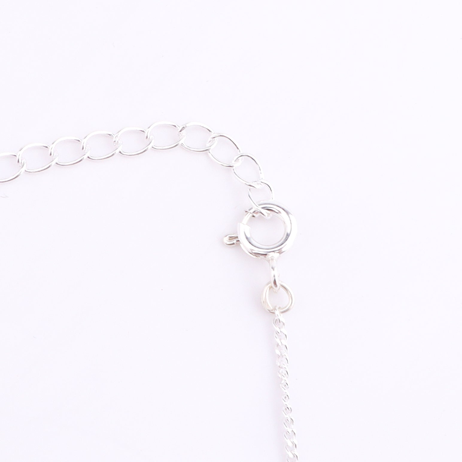 Silver chain with orange Carnelian bead detail