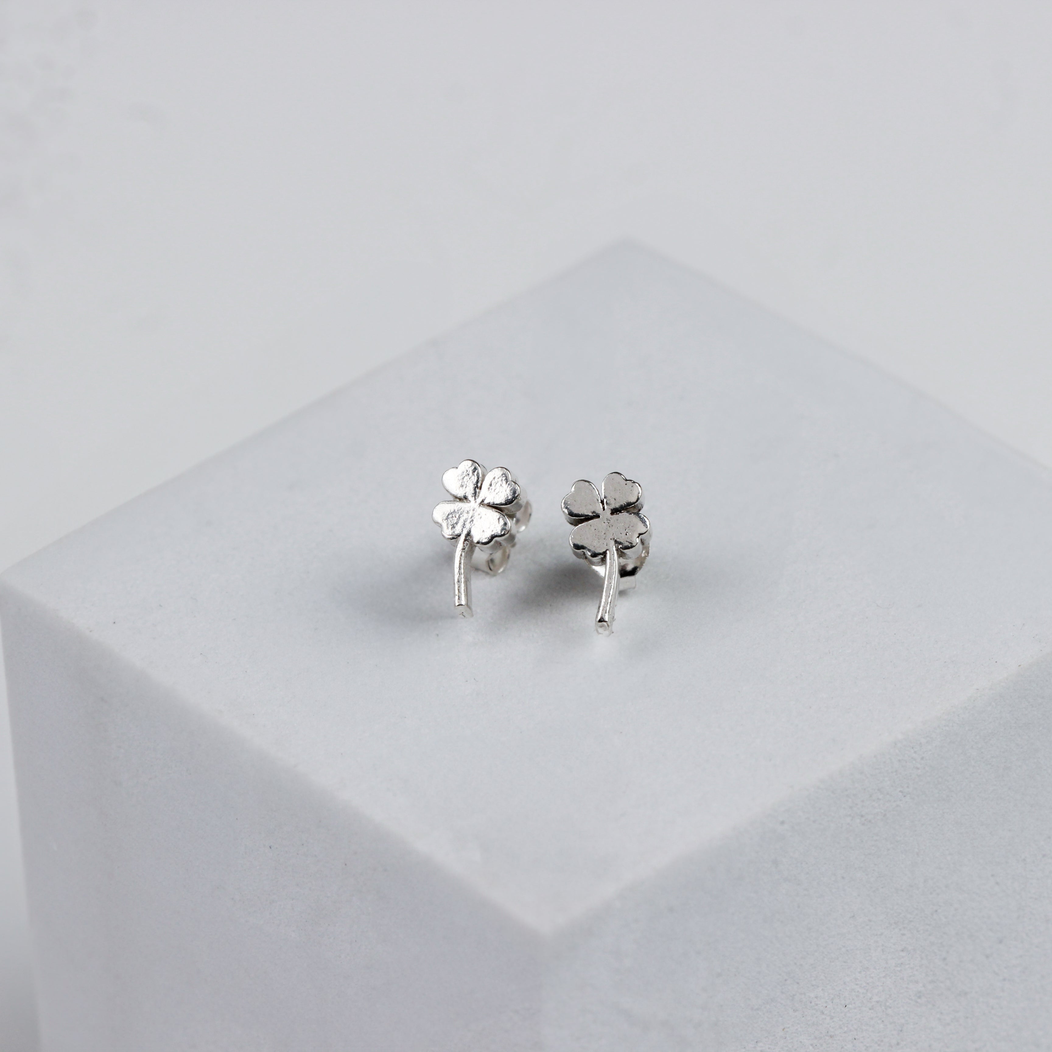 Silver Clover Leaf Stud