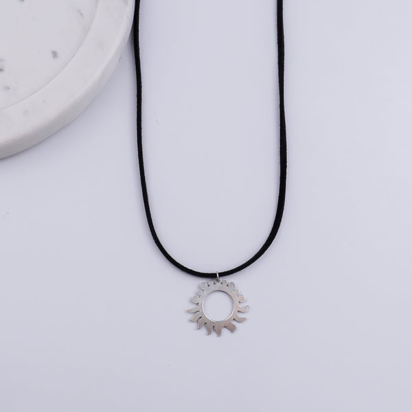 Silver Sun Necklace for Men
