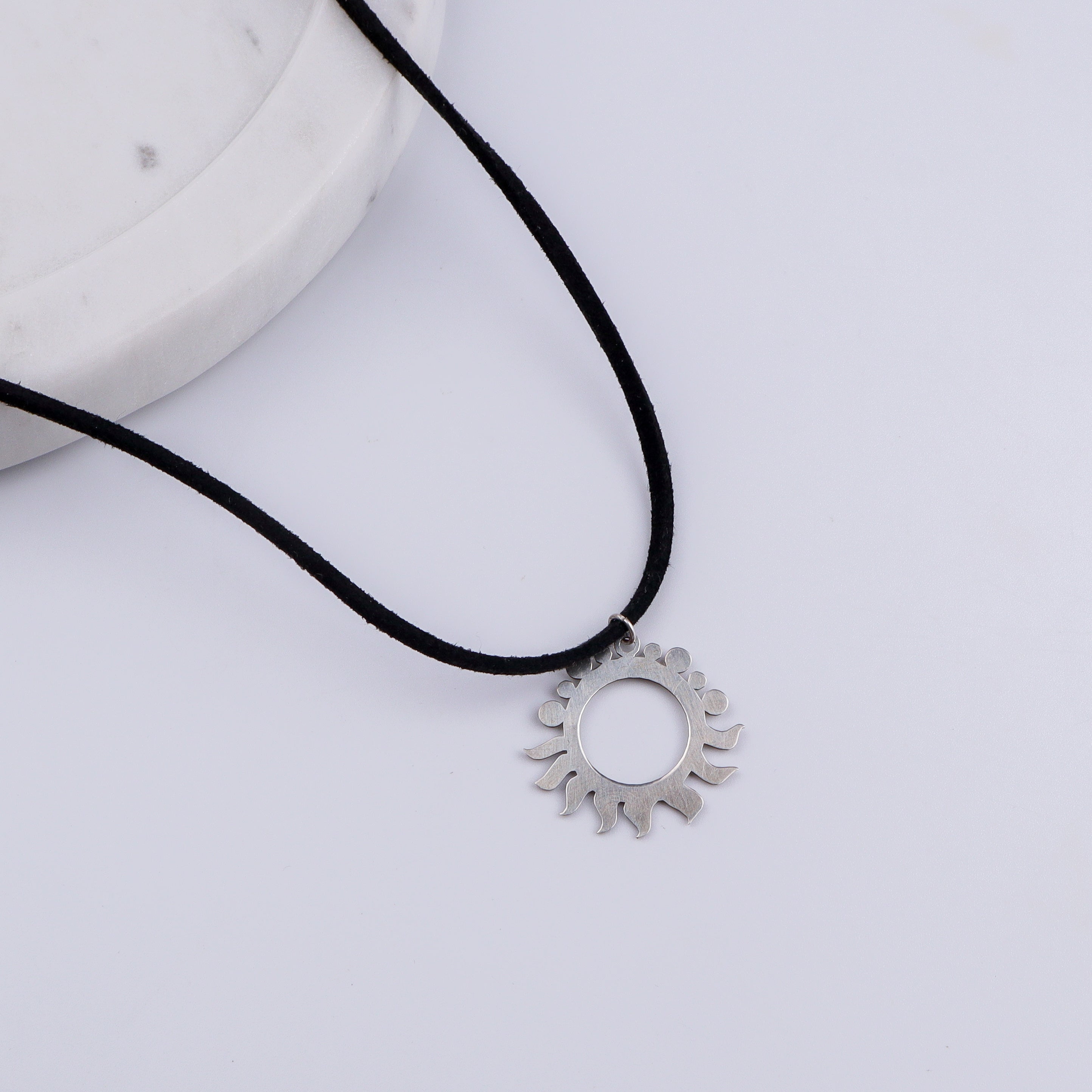 Silver Sun Necklace for Men