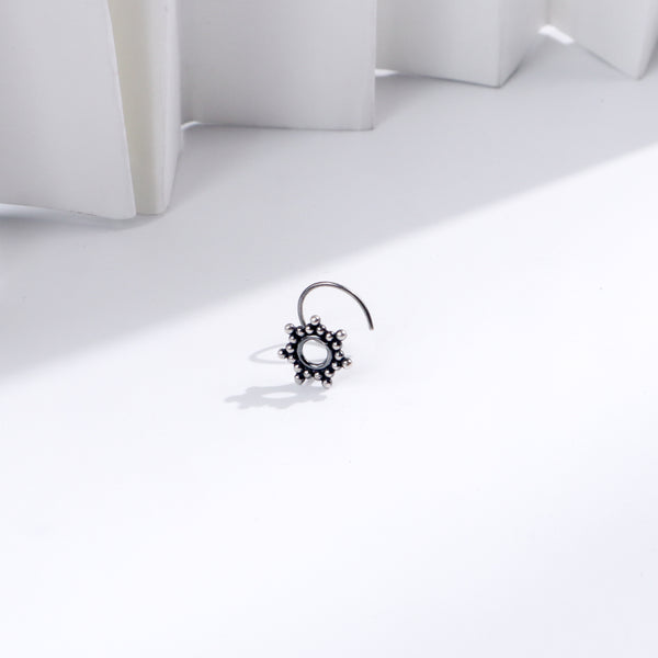 Minimal silver nose pin for women