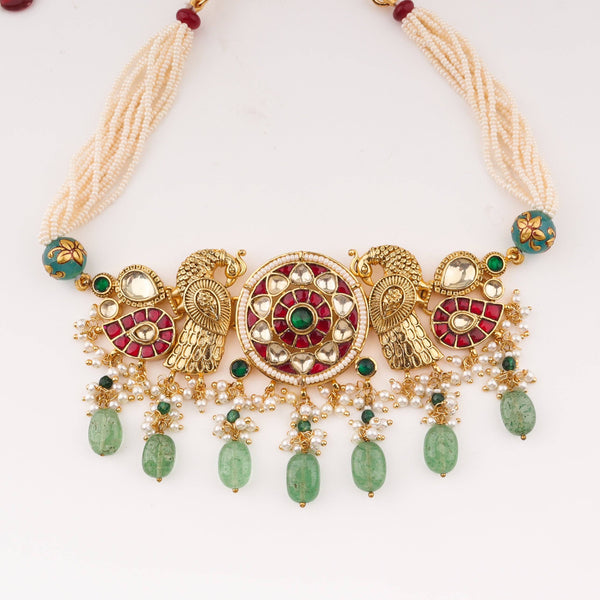 Close-up of 22K Gold Plated Fashion Set showcasing intricate detailing, fine craftsmanship, and rich 22K gold plating
