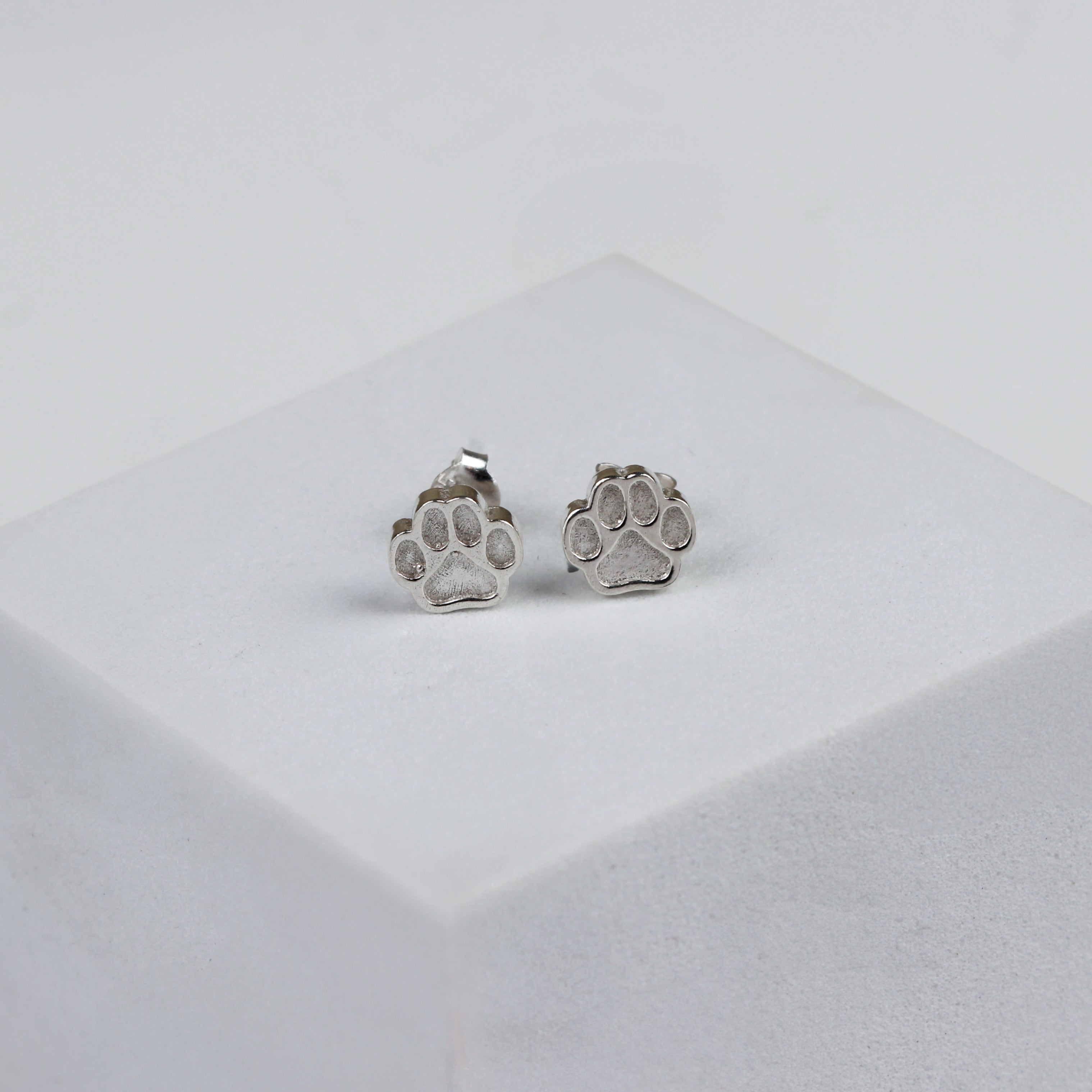 Silver Paw Stud