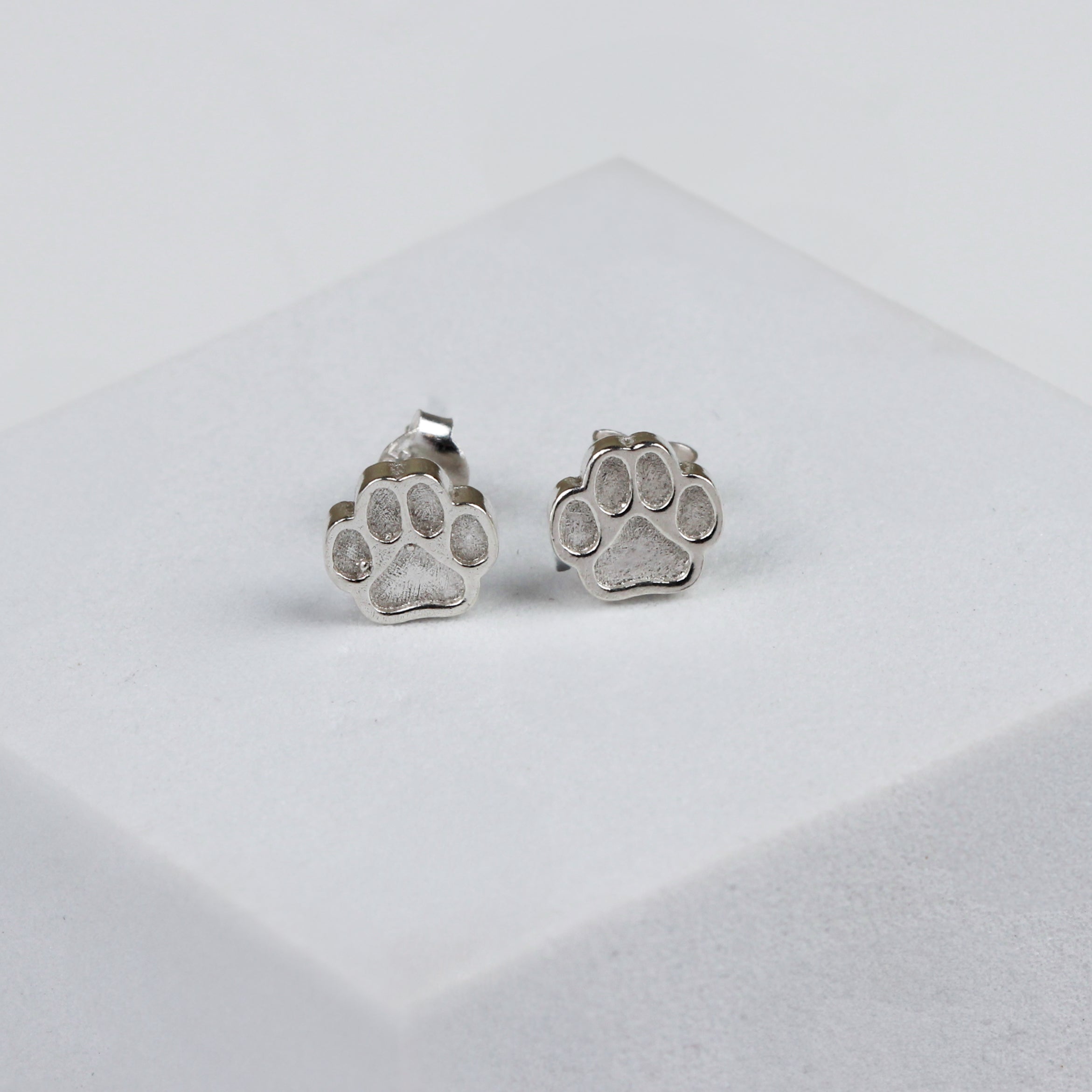 Silver Paw Stud