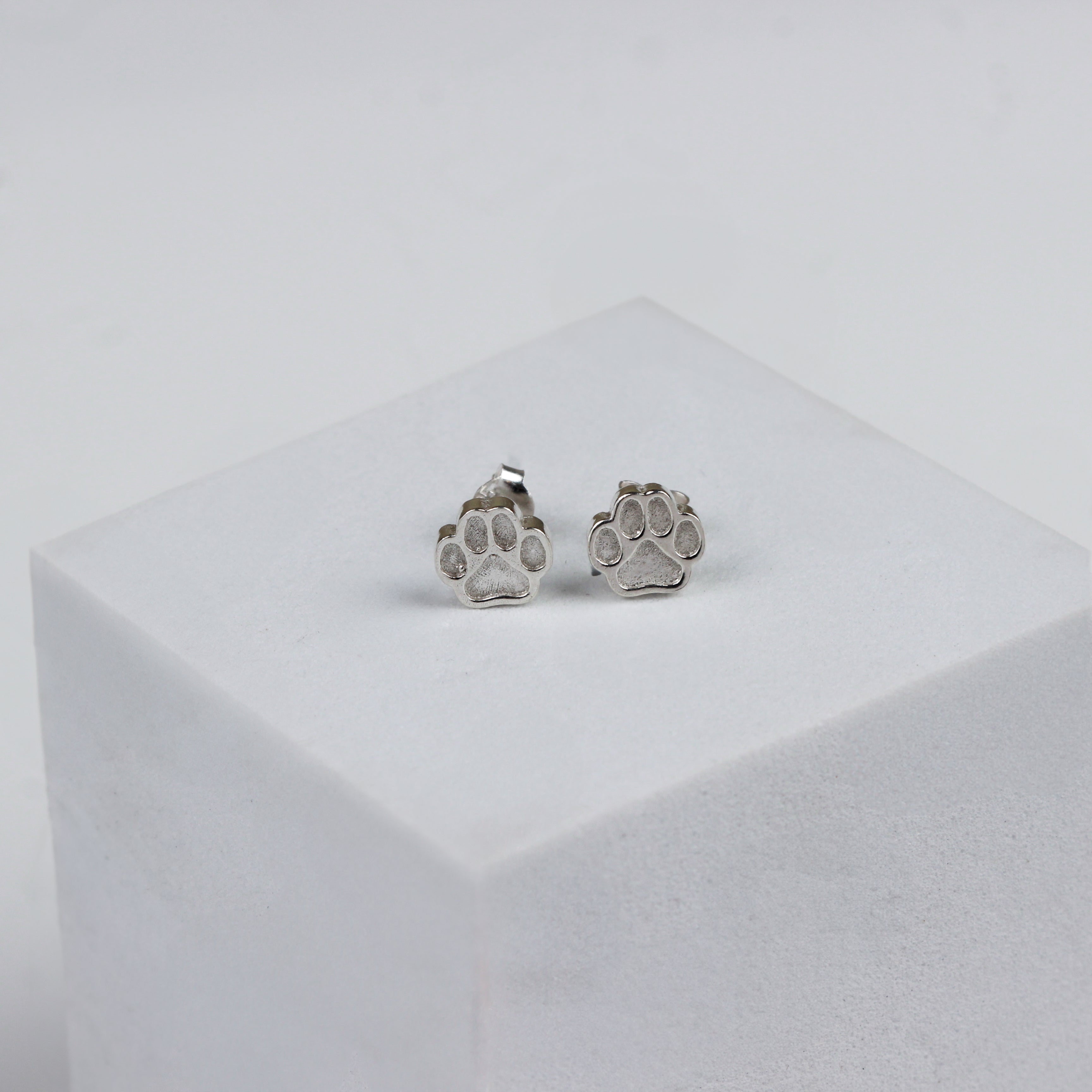 Silver Paw Stud