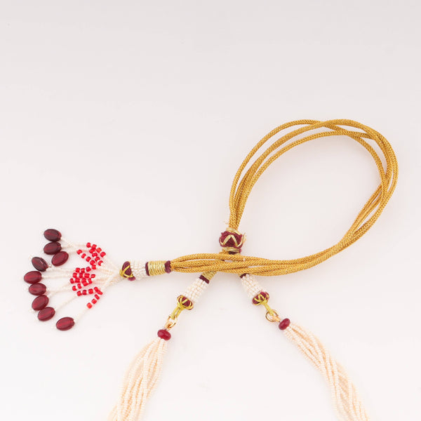 Angled view of 22K gold-plated fashion set highlighting its coordinated design, elegant structure, and polished gold finish