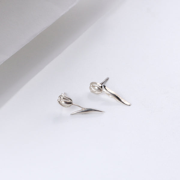 Silver Tulip Earrings