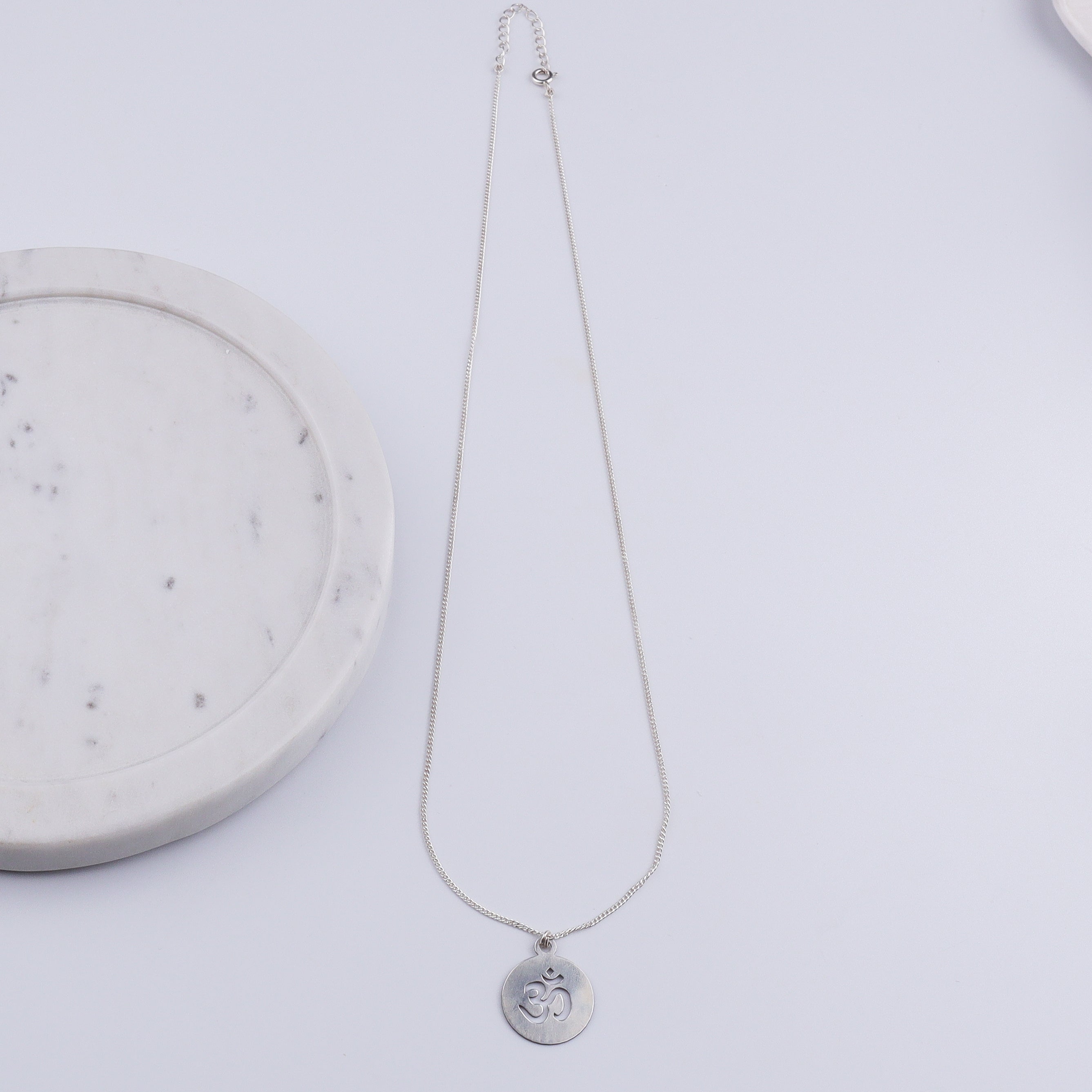 Om Pendant with Silver Chain for Men