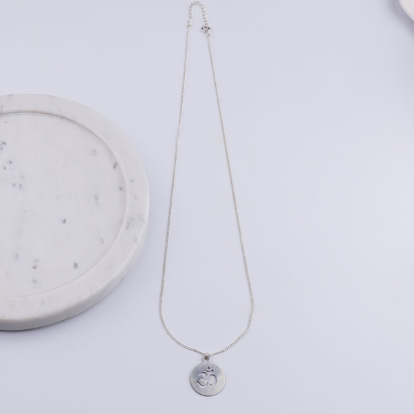 Om Pendant with Silver Chain for Men