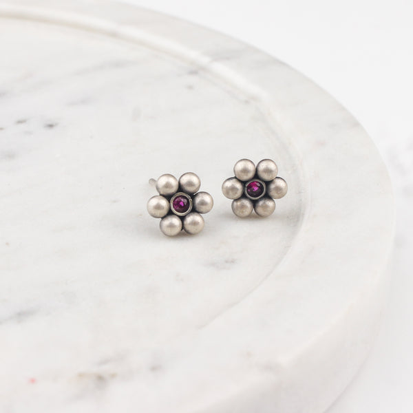 Kudi with pink stone earrings - Small