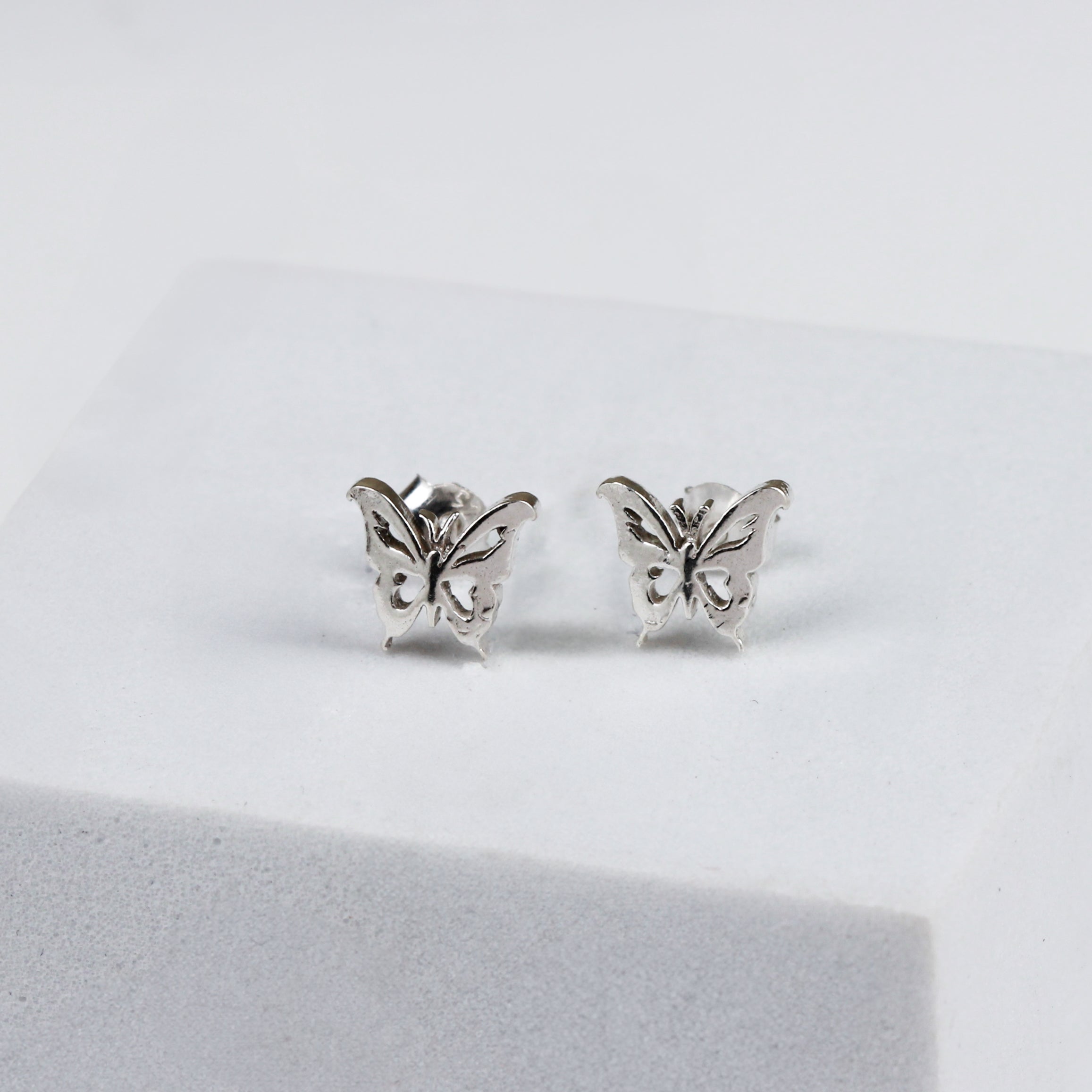 Silver Butterfly Stud