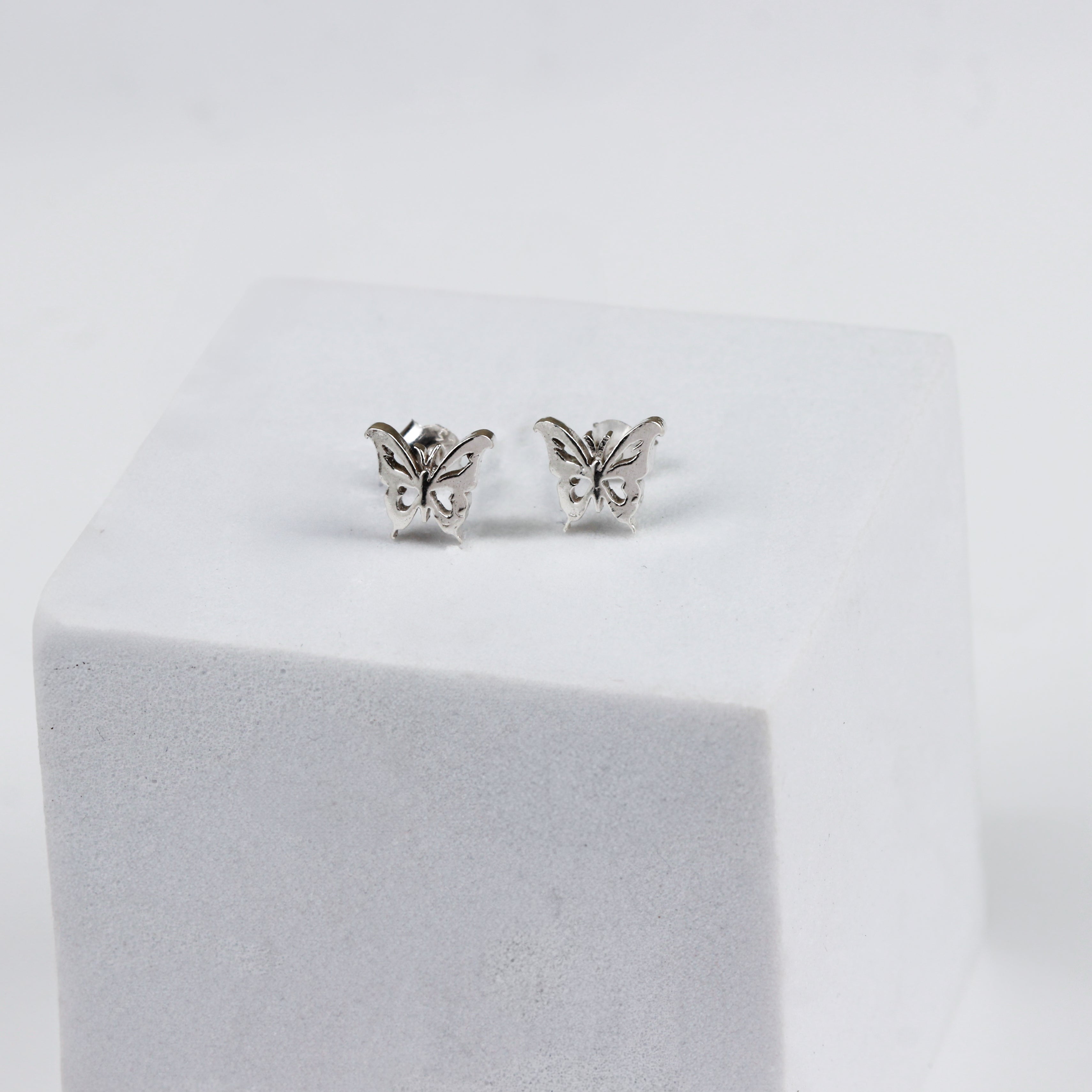 Silver Butterfly Stud