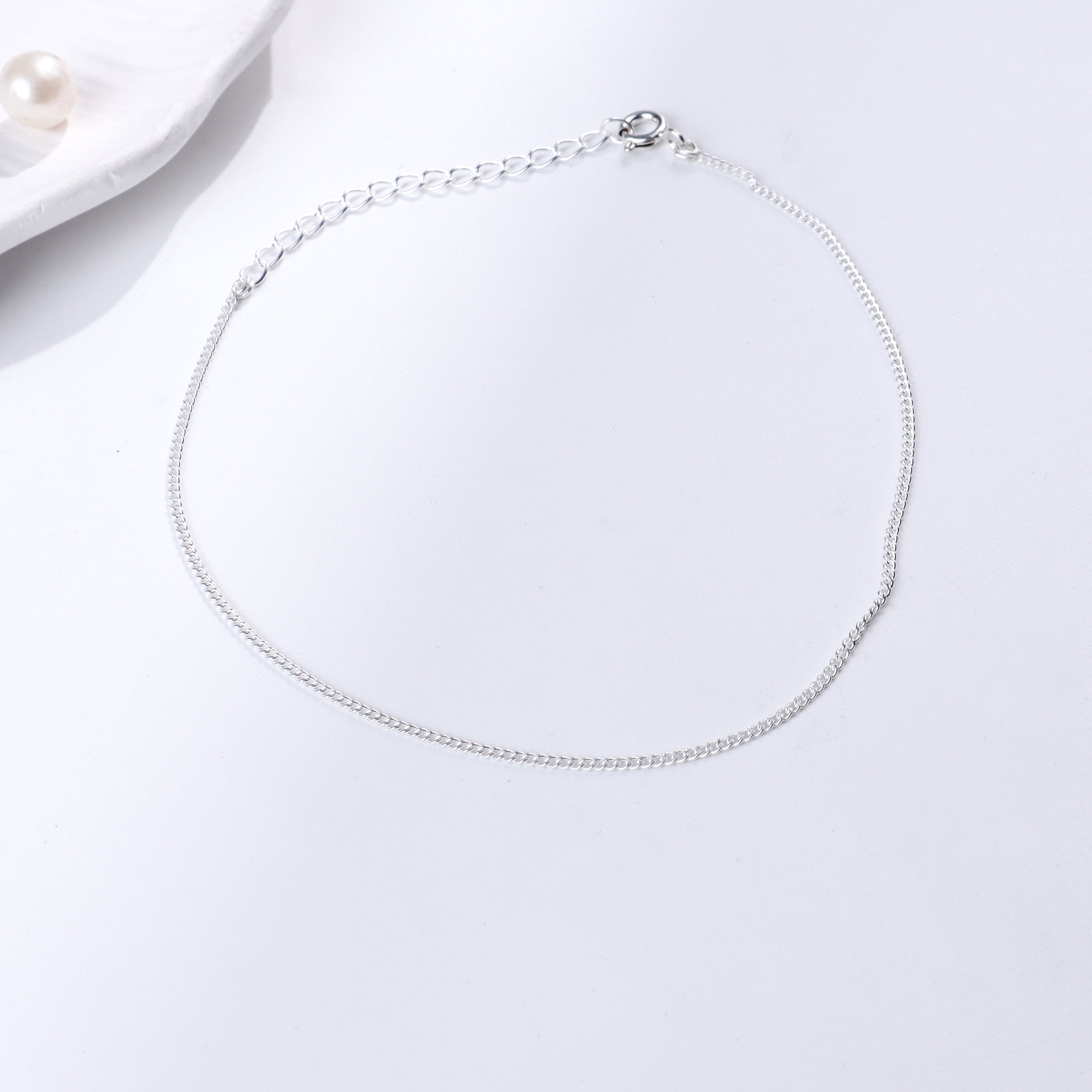 Plain Silver Chain Anklet minimal sterling silver jewelry