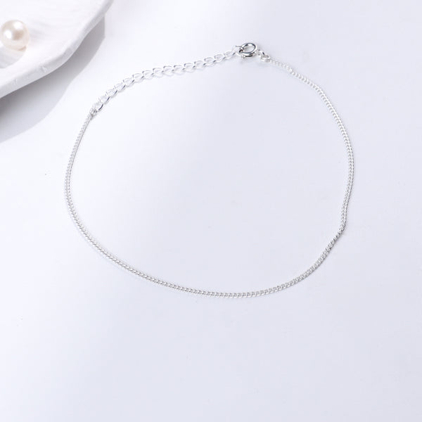 Plain Silver Chain Anklet minimal sterling silver jewelry