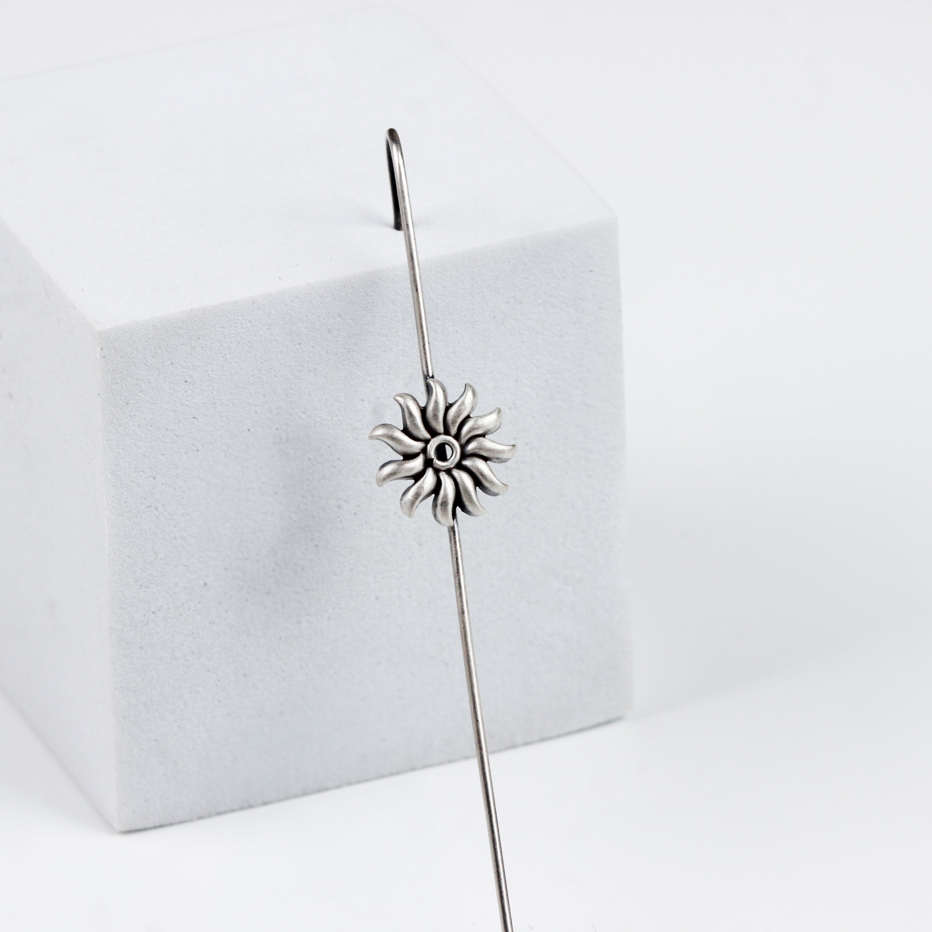 Silver Sun Motif Single Earcuff