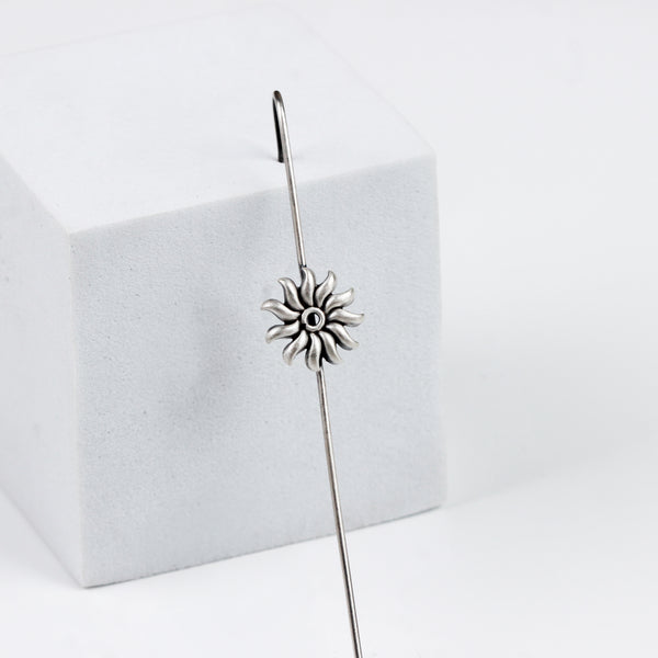 Silver Sun Motif Single Earcuff