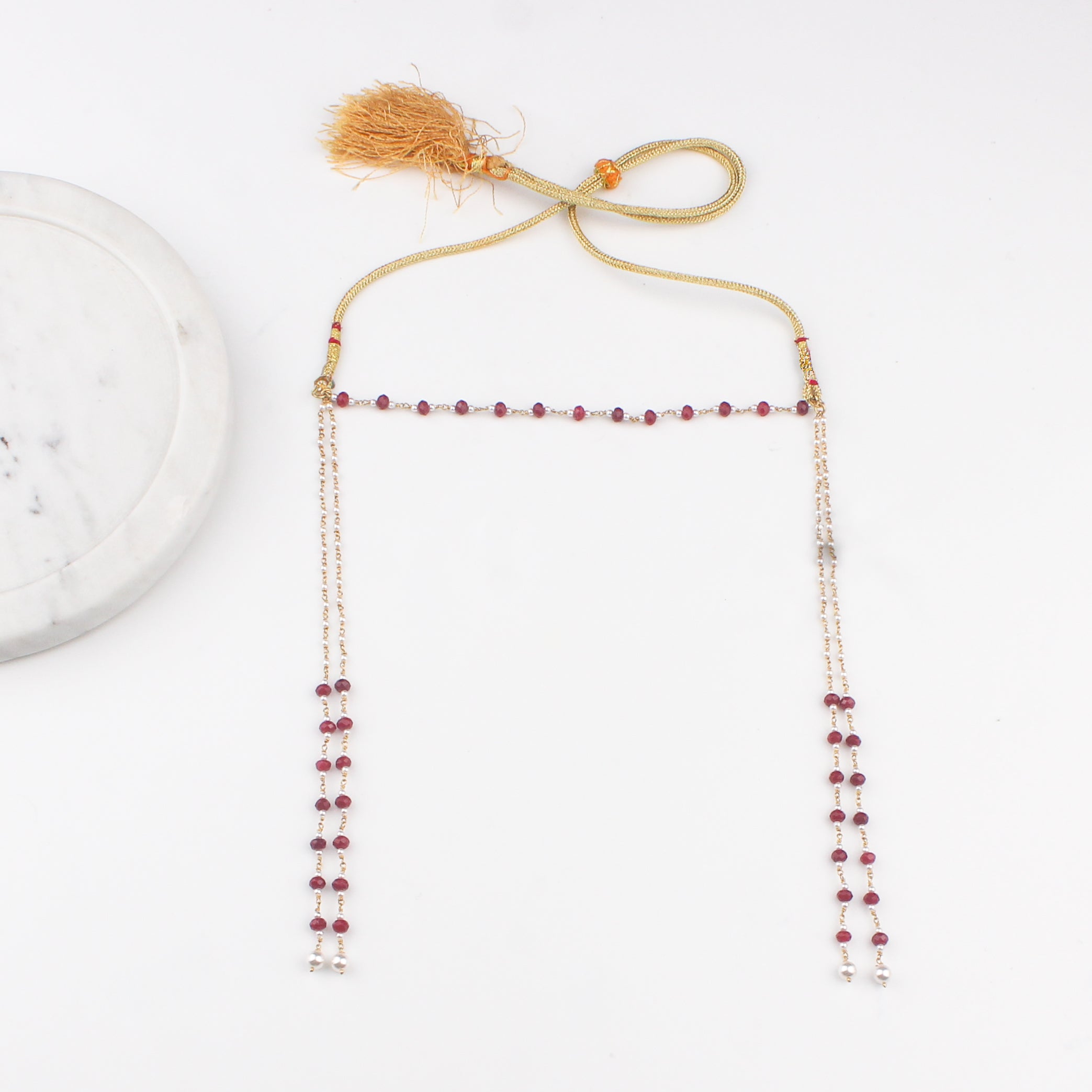 Garnet Mundavali | 92.5 Silver | 22K Gold Plated