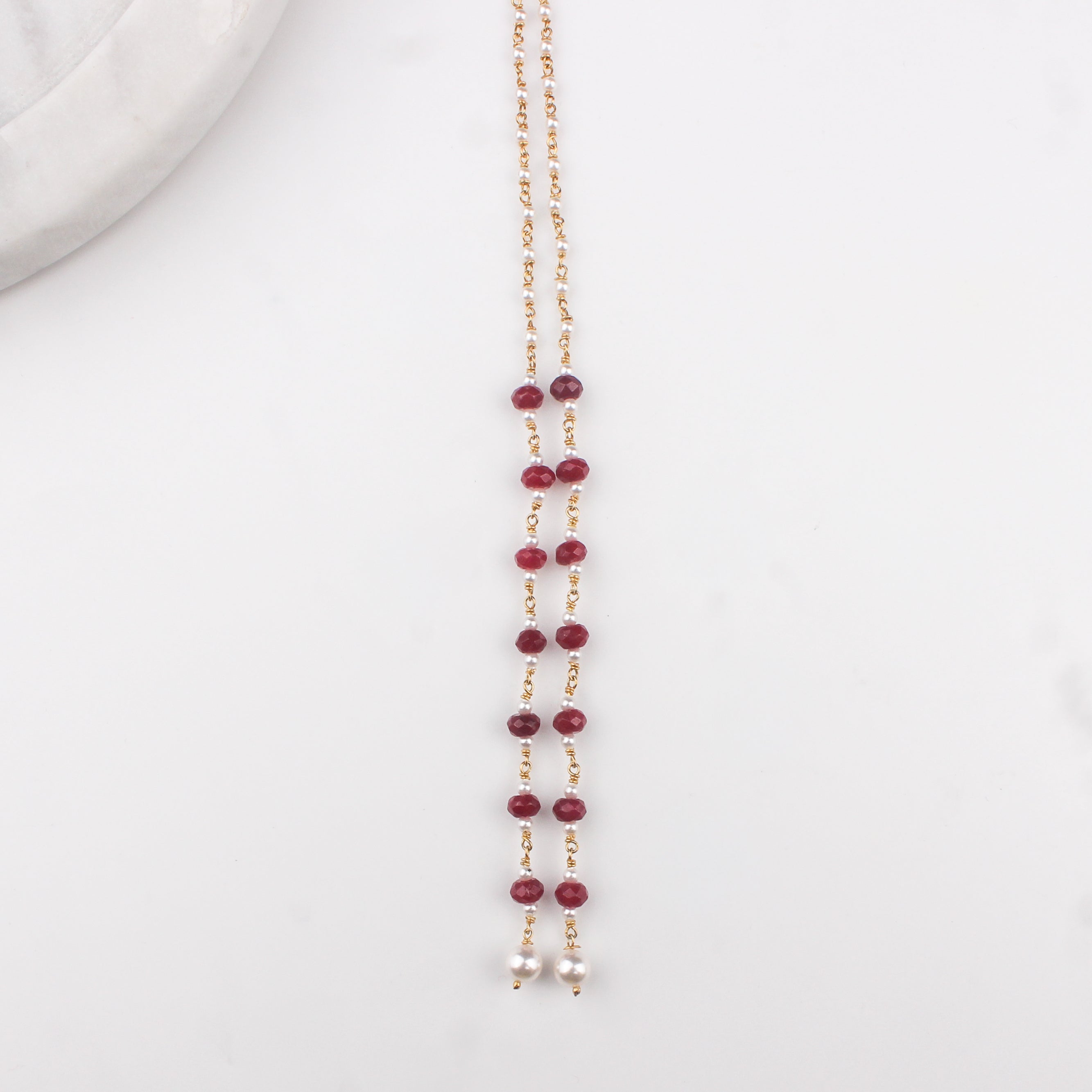 Garnet Mundavali | 92.5 Silver | 22K Gold Plated