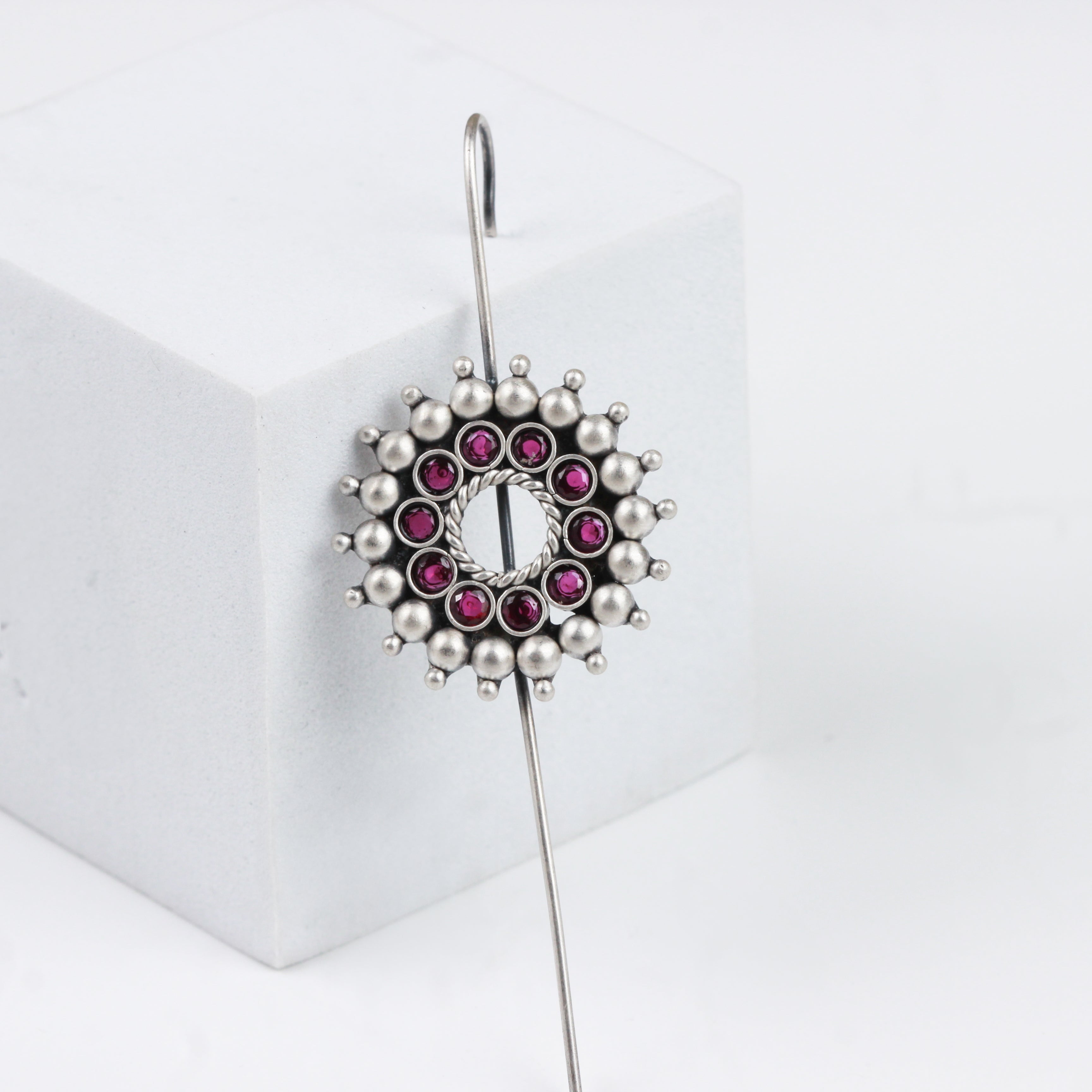 Pink Karwar Motif Single Earrcuff