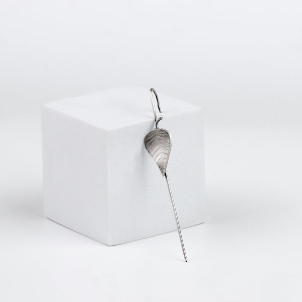 Silver Peepal Motif Single Earcuff