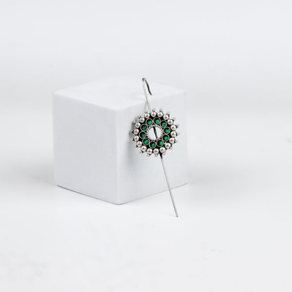 Green Karwar Motif Single Earcuff