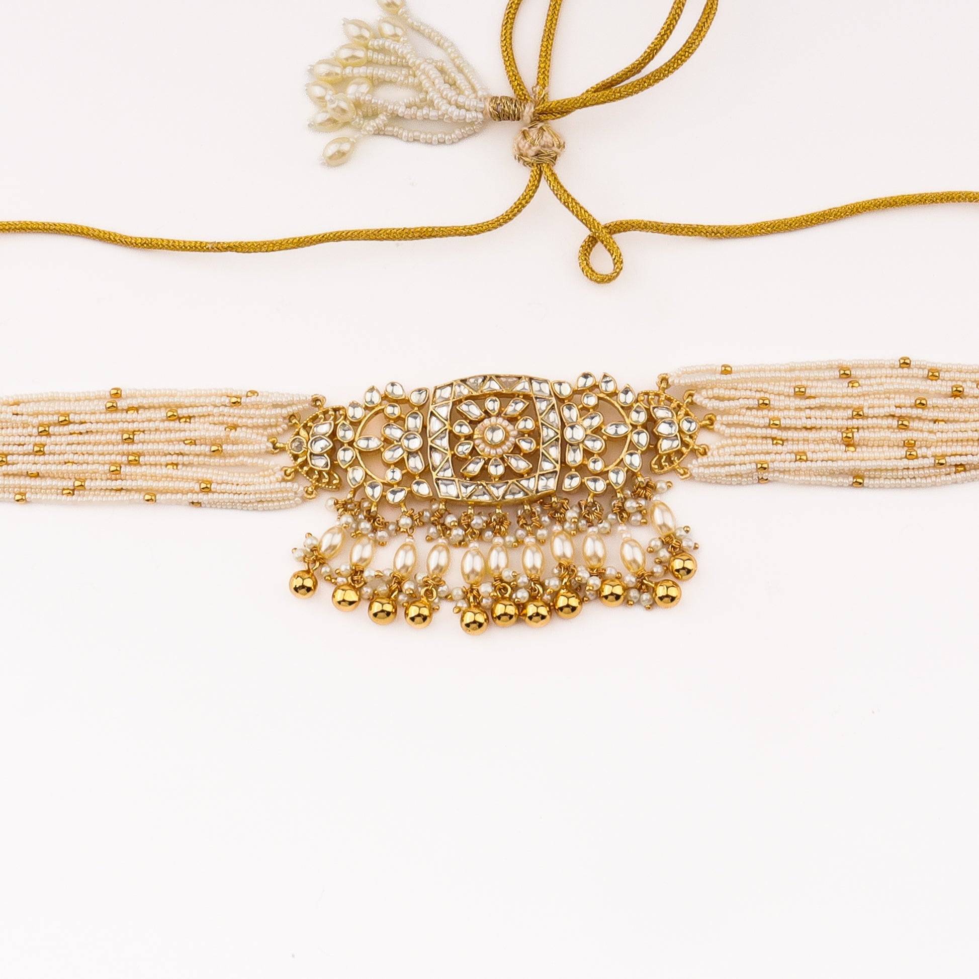 Close-up of 22K Gold Plated Fashion Set showcasing intricate detailing, fine craftsmanship, and rich 22K gold plating