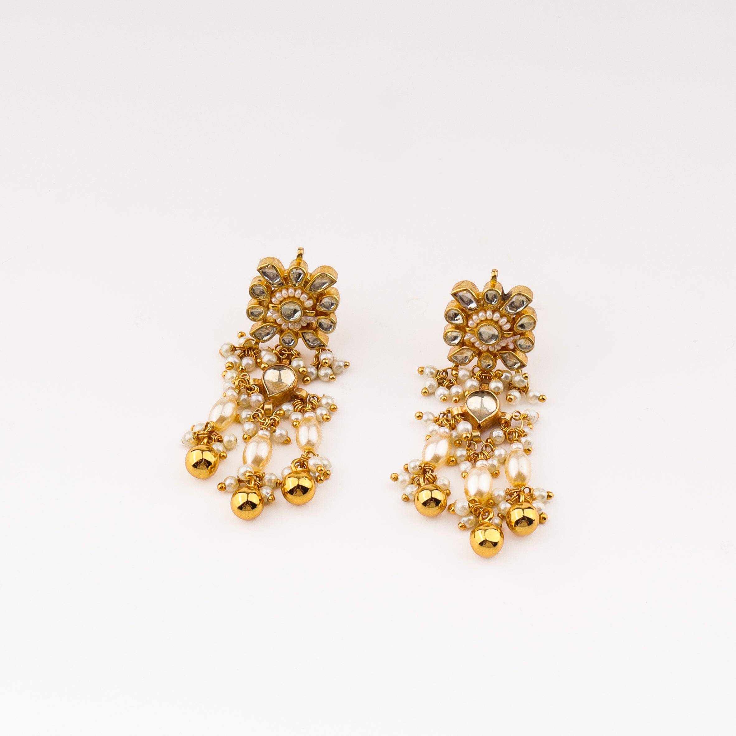 Close-up of 22K Gold Plated Fashion Set showcasing intricate detailing, fine craftsmanship, and rich 22K gold plating