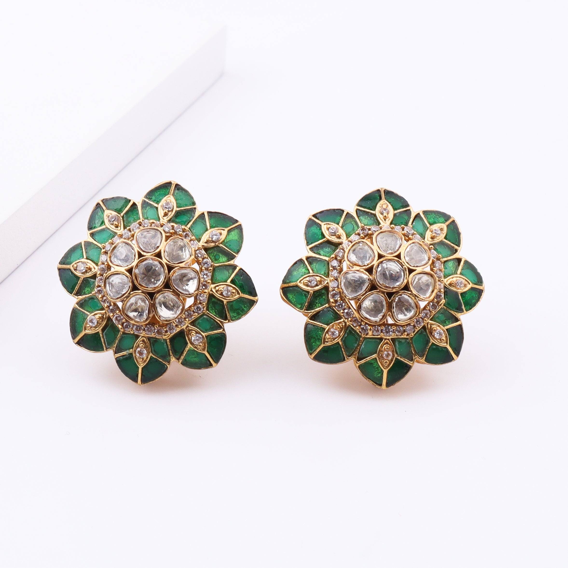 Close-up of Brass Fashion Earrings showcasing intricate detailing, textured elements, and fine craftsmanship