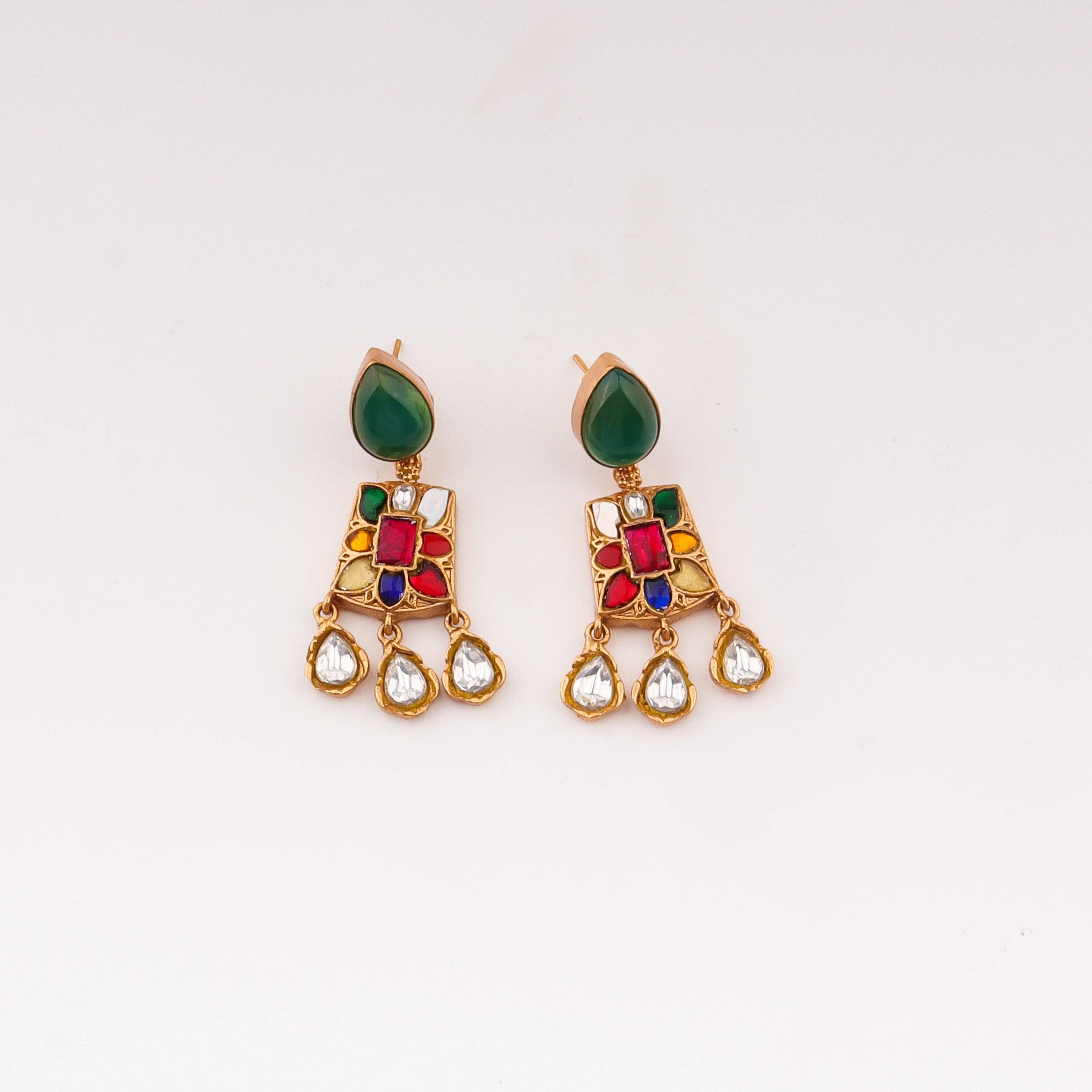 Close-up of 22K Gold Plated Fashion Set showcasing intricate detailing, fine craftsmanship, and rich 22K gold plating