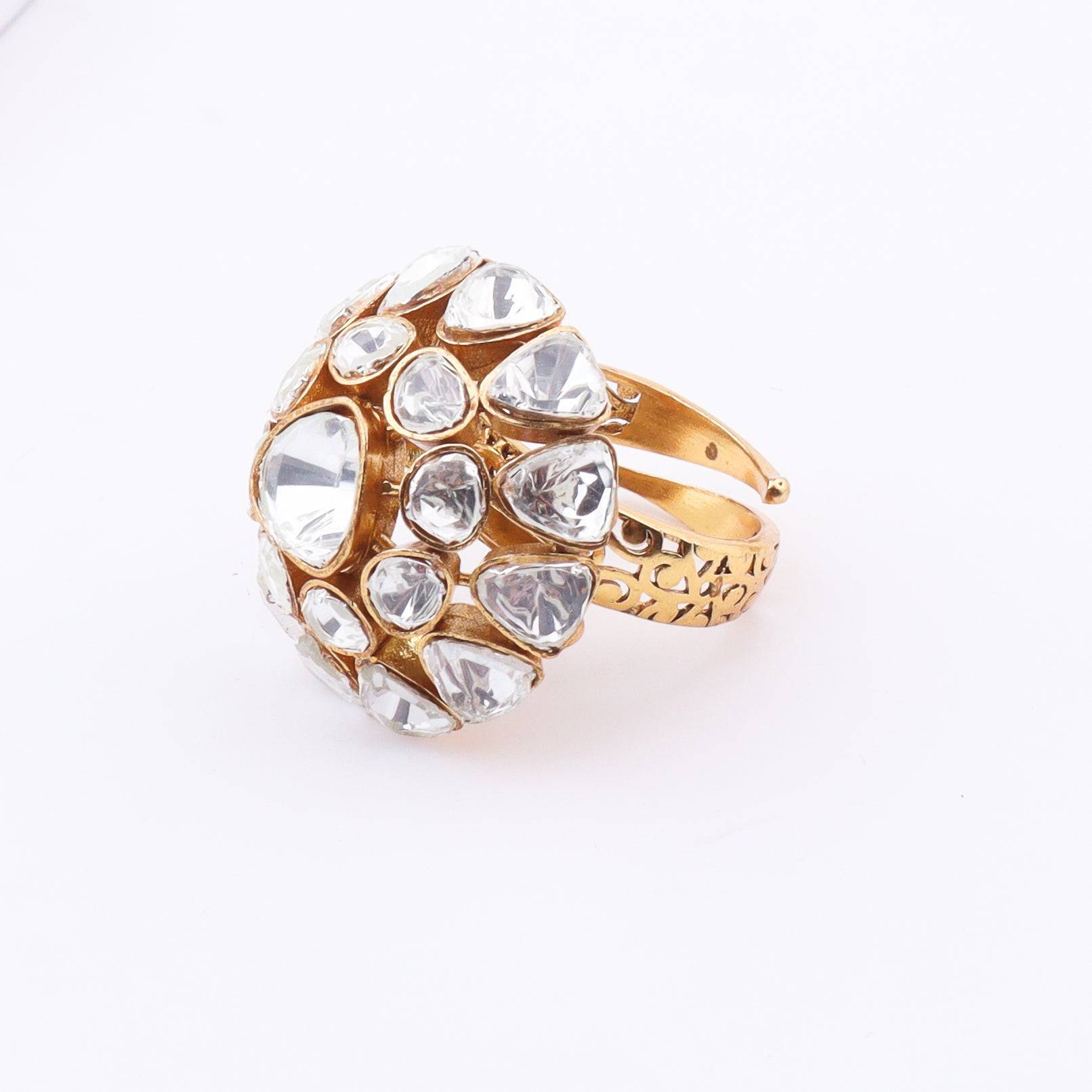 Close-up of Brass Fashion Ring showcasing intricate detailing, unique design, and fine craftsmanship