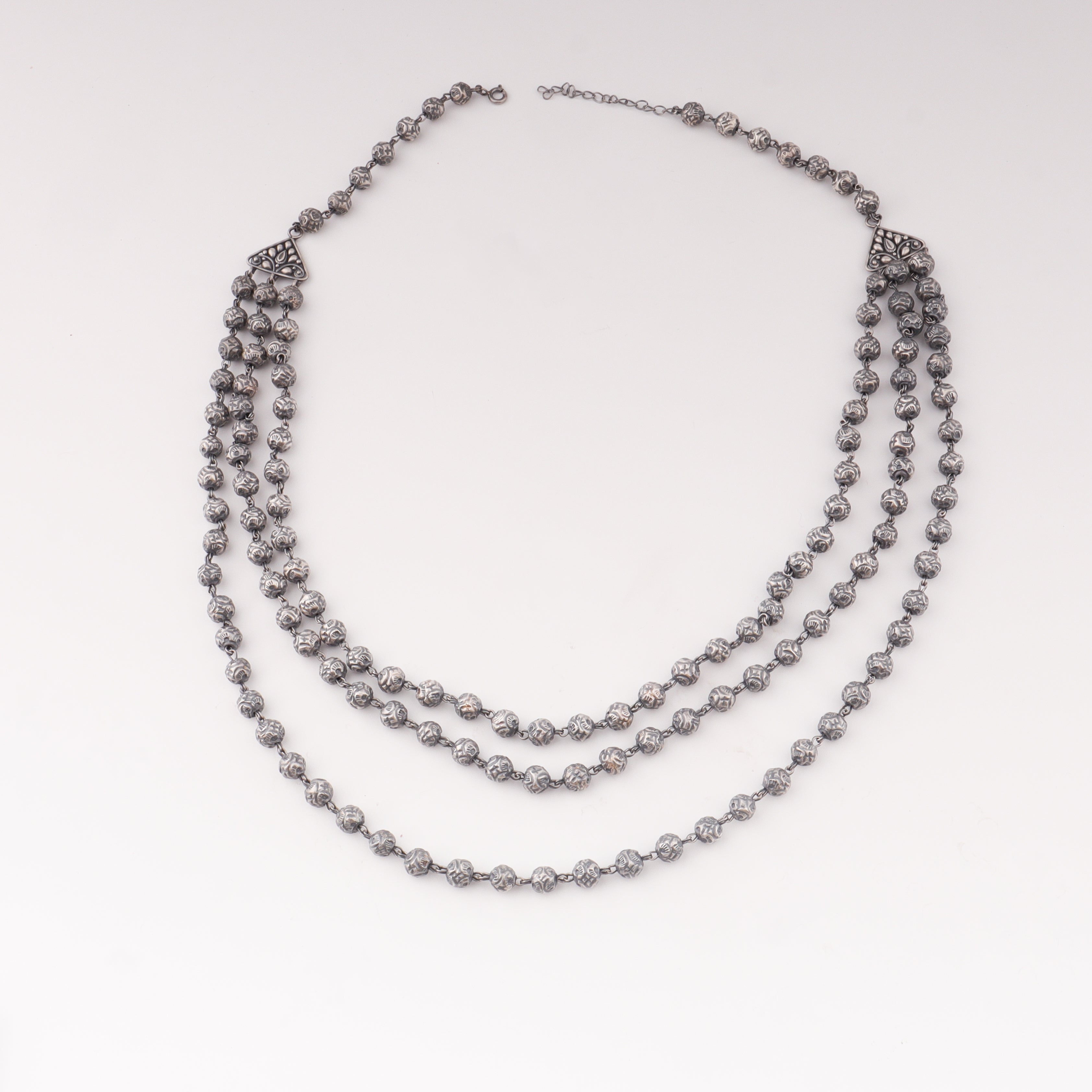 Oxidized 3 layer mohan maal necklace