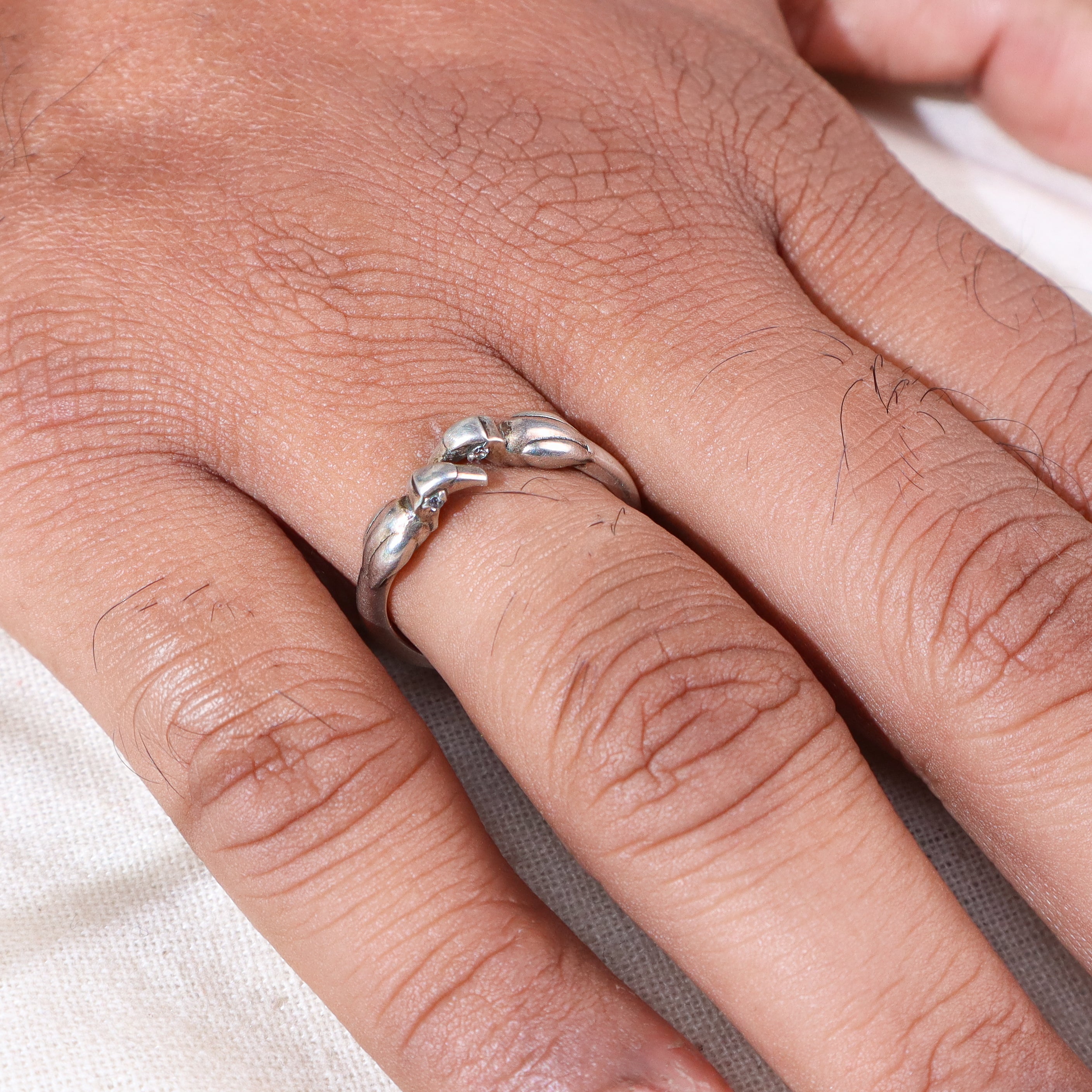 Silver Hornbill unisex ring