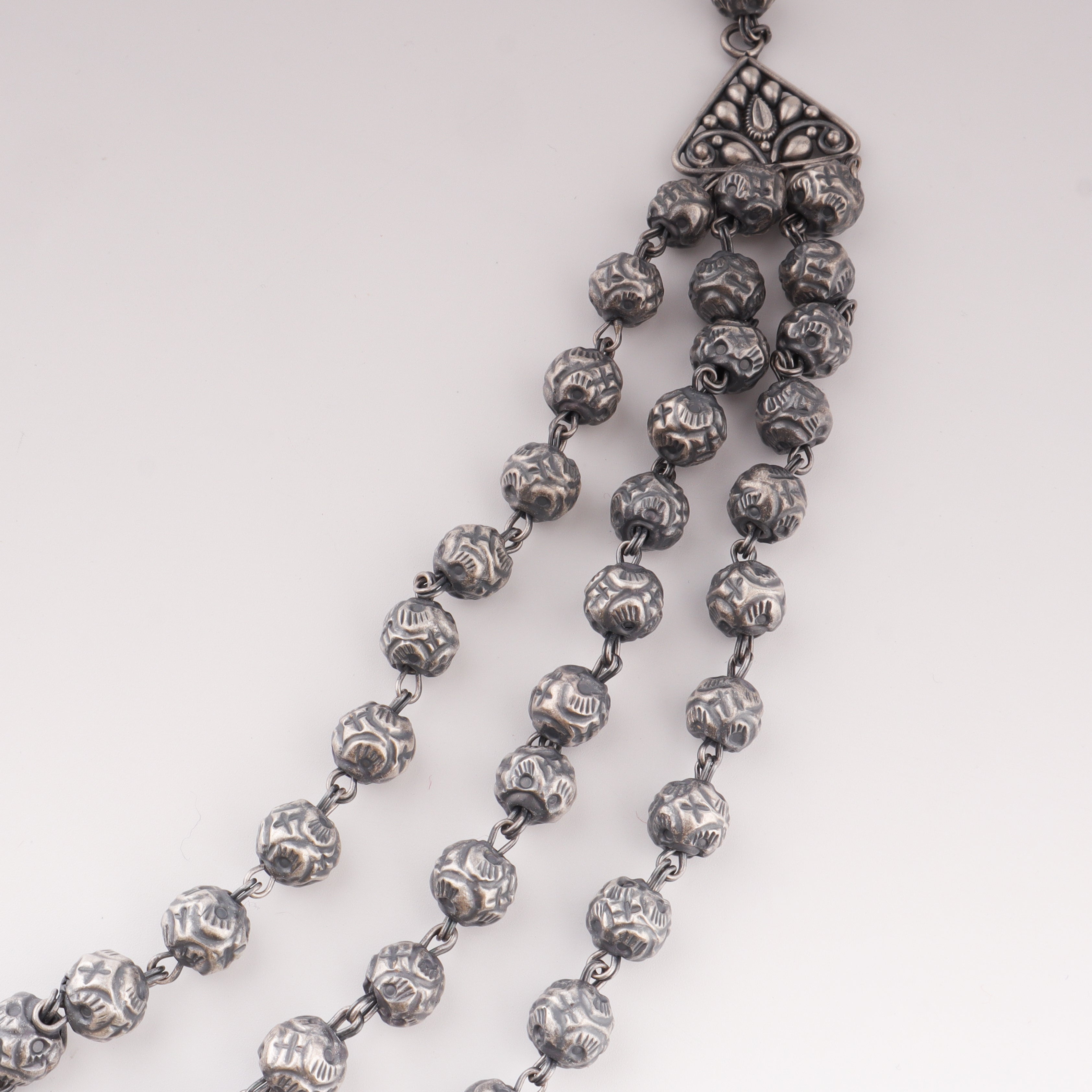Oxidized 3 layer mohan maal necklace