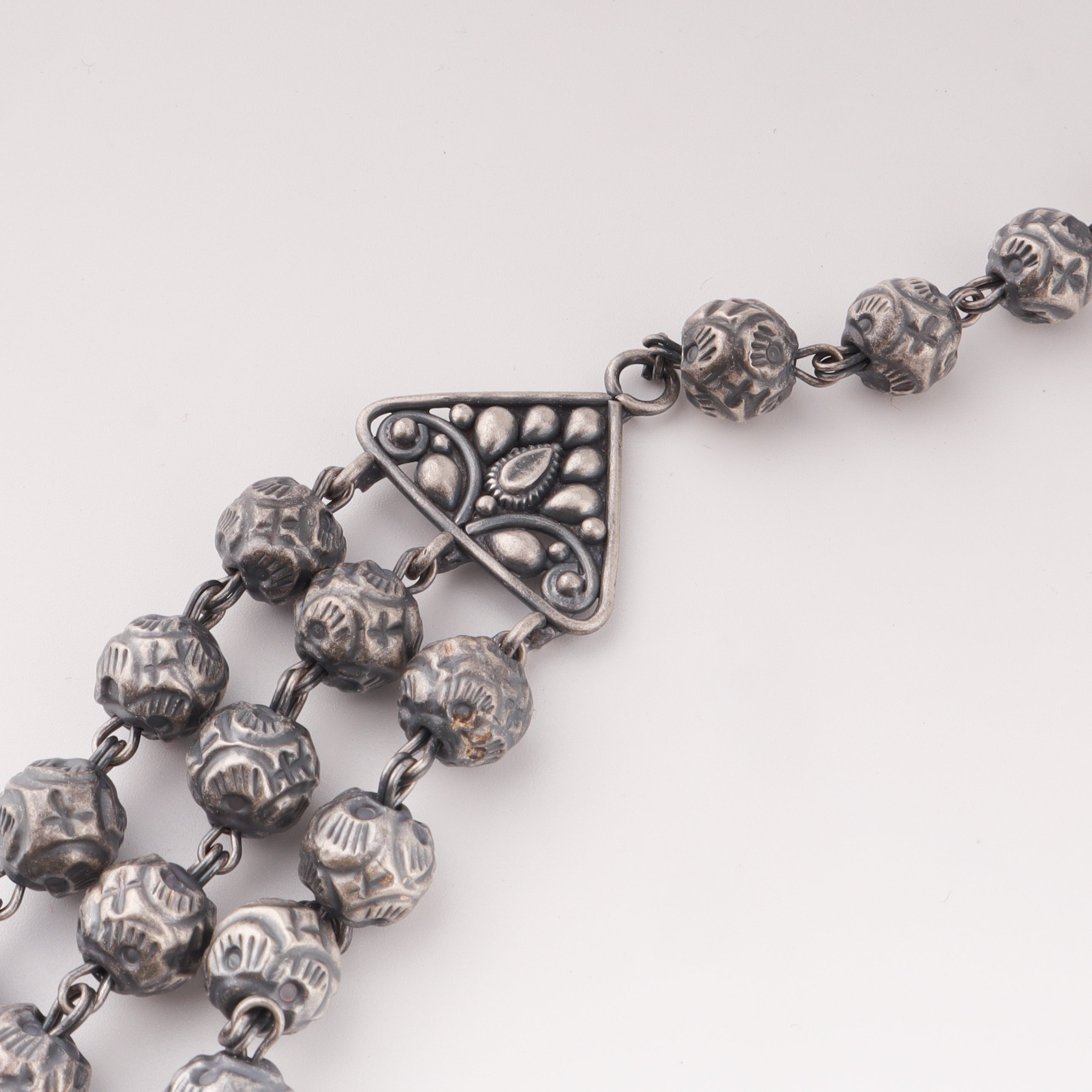 Oxidized 3 layer mohan maal necklace