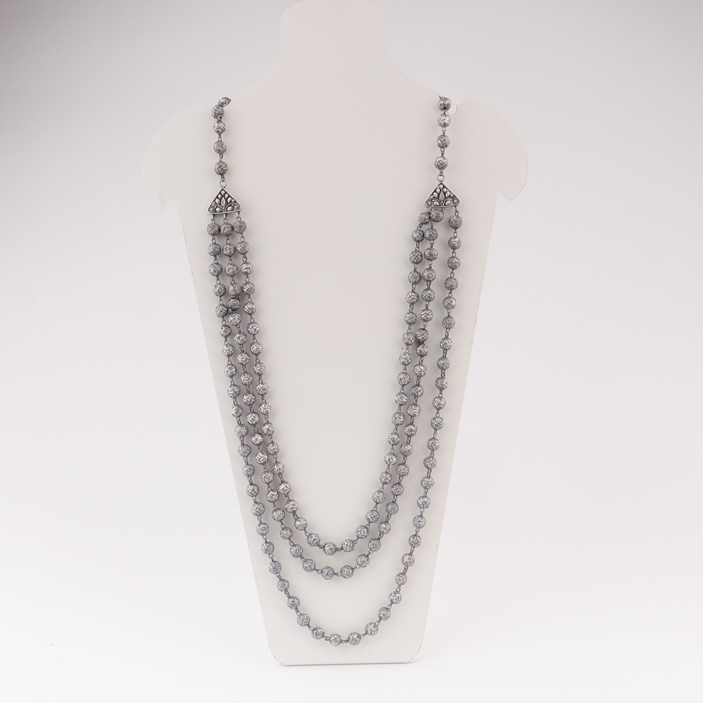 Oxidized 3 layer mohan maal necklace