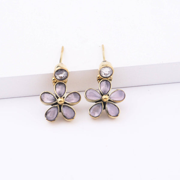 Close-up of Brass Fashion Earrings showcasing intricate detailing, textured elements, and fine craftsmanship