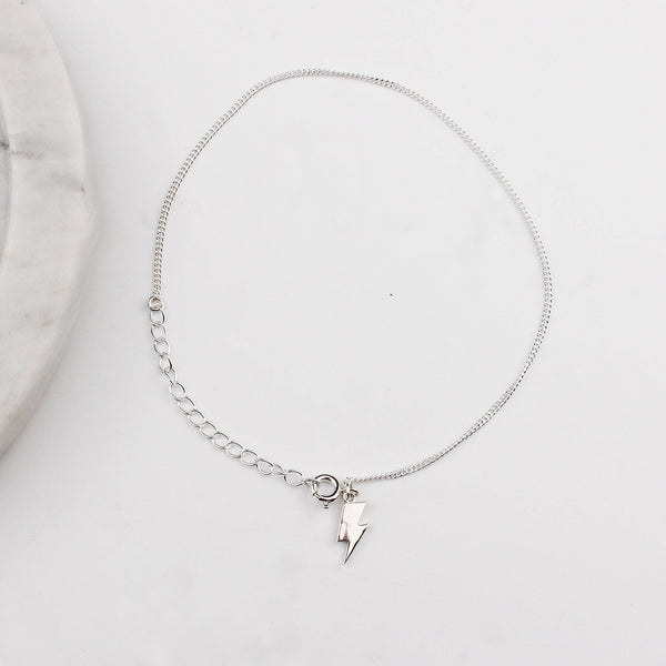 Delicate silver storm charm anklet for women