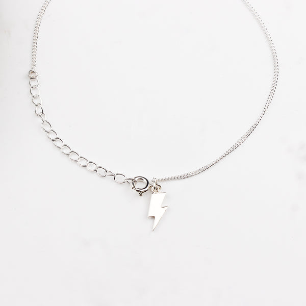 Weather-inspired storm charm silver anklet