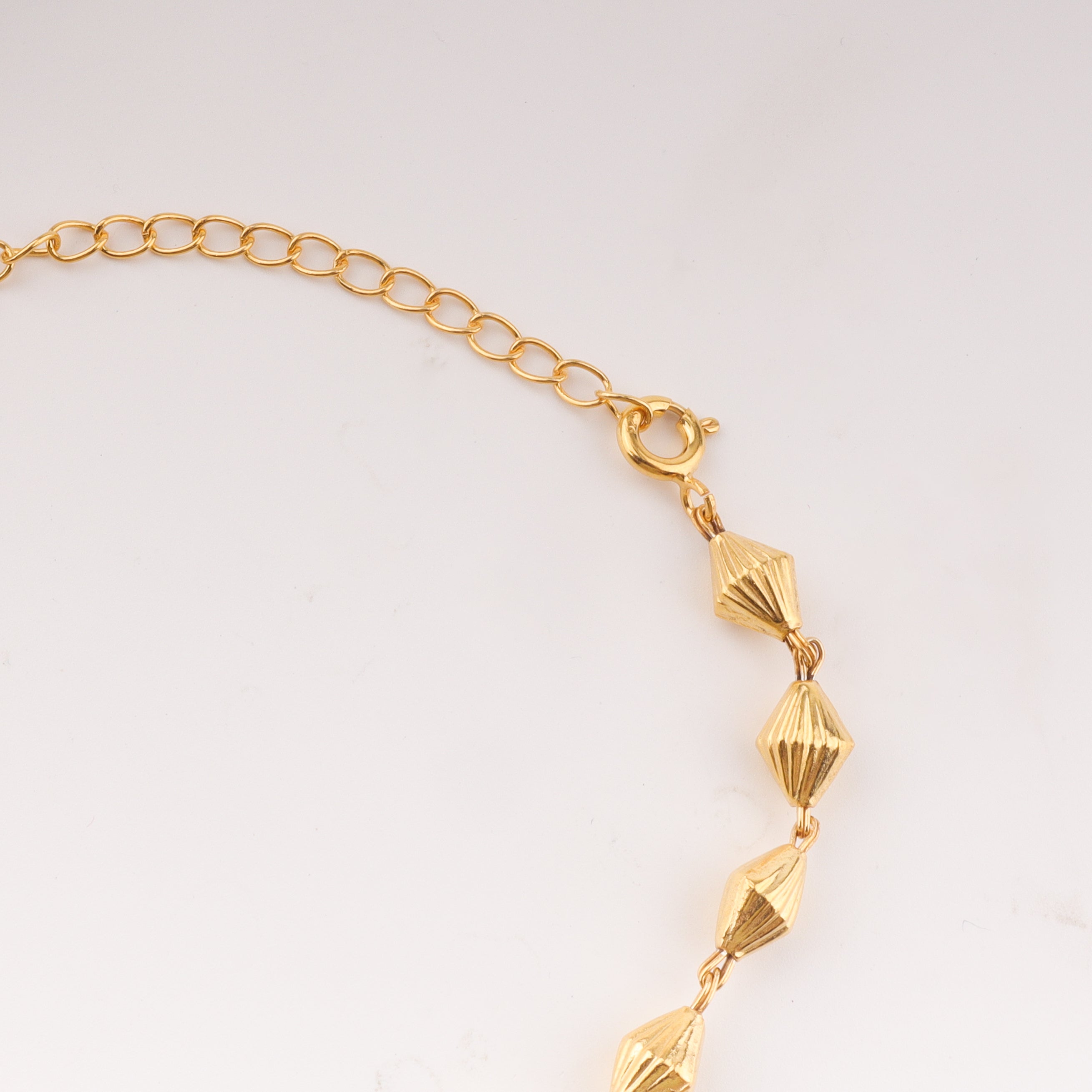 Gold plated single layer silver bead bracelet
