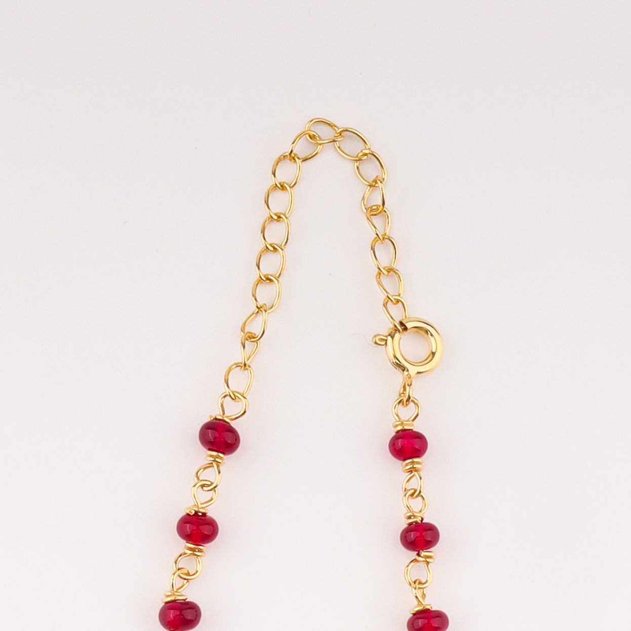 Taveej pendant necklace with ruby gold plated