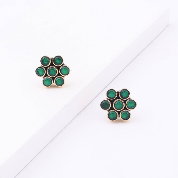 Detailed view of Brass Fashion Earrings highlighting intricate motifs, textured surface, and refined brass finish