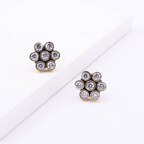 Close-up of Brass Fashion Earrings showcasing intricate detailing, textured elements, and fine craftsmanship