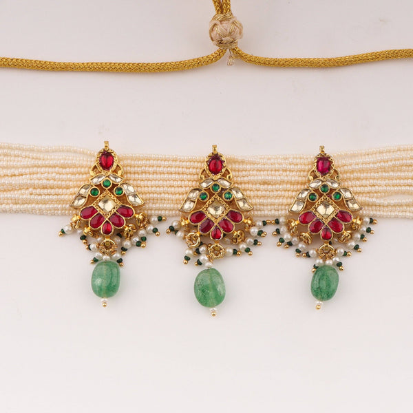 Close-up of 22K gold-plated fashion necklace showcasing intricate detailing, fine craftsmanship, and rich 22K gold plating