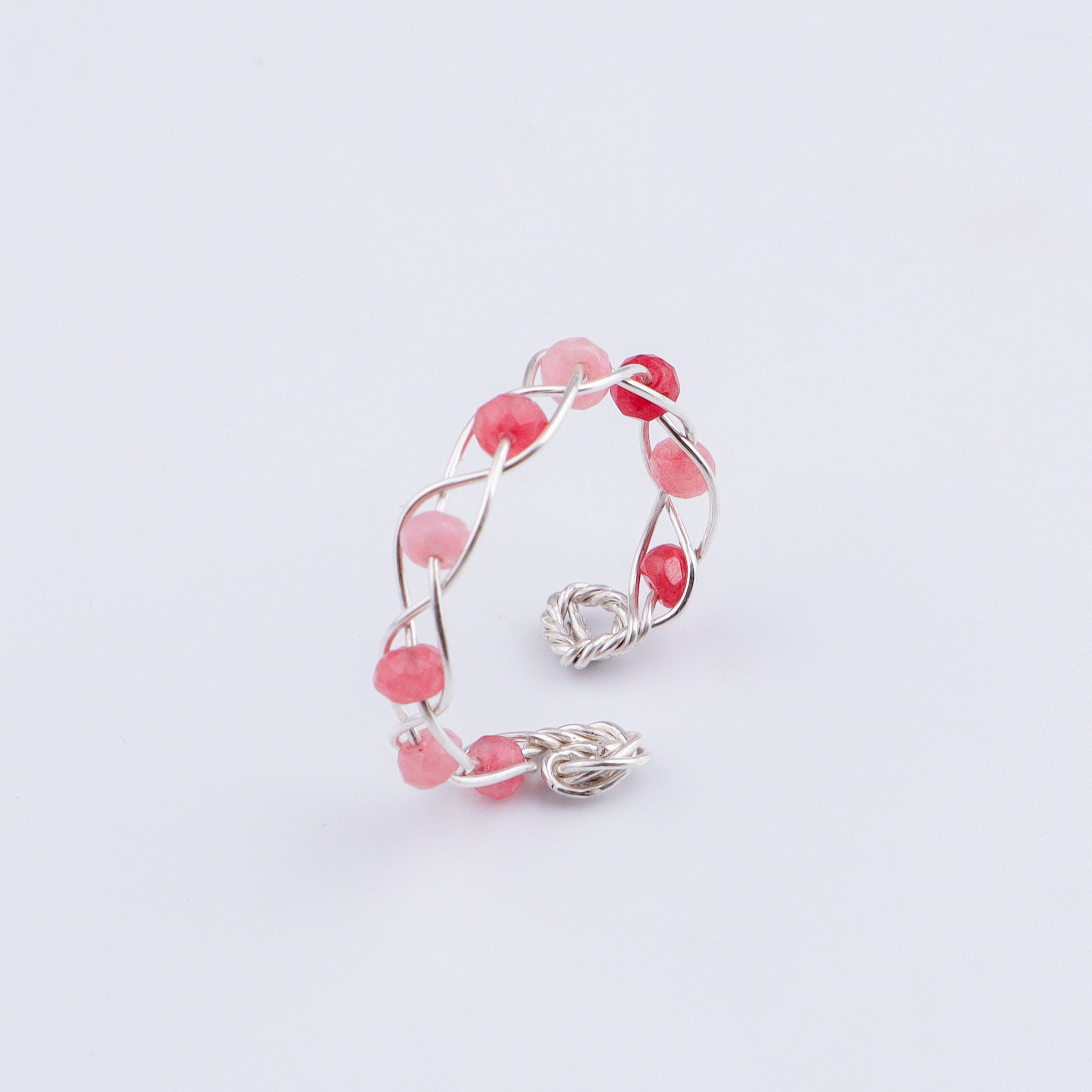 Pink Jade Wrapped Ring (Project Handmade)