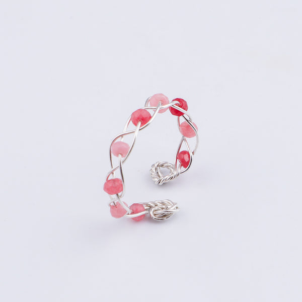 Pink Jade Wrapped Ring (Project Handmade)