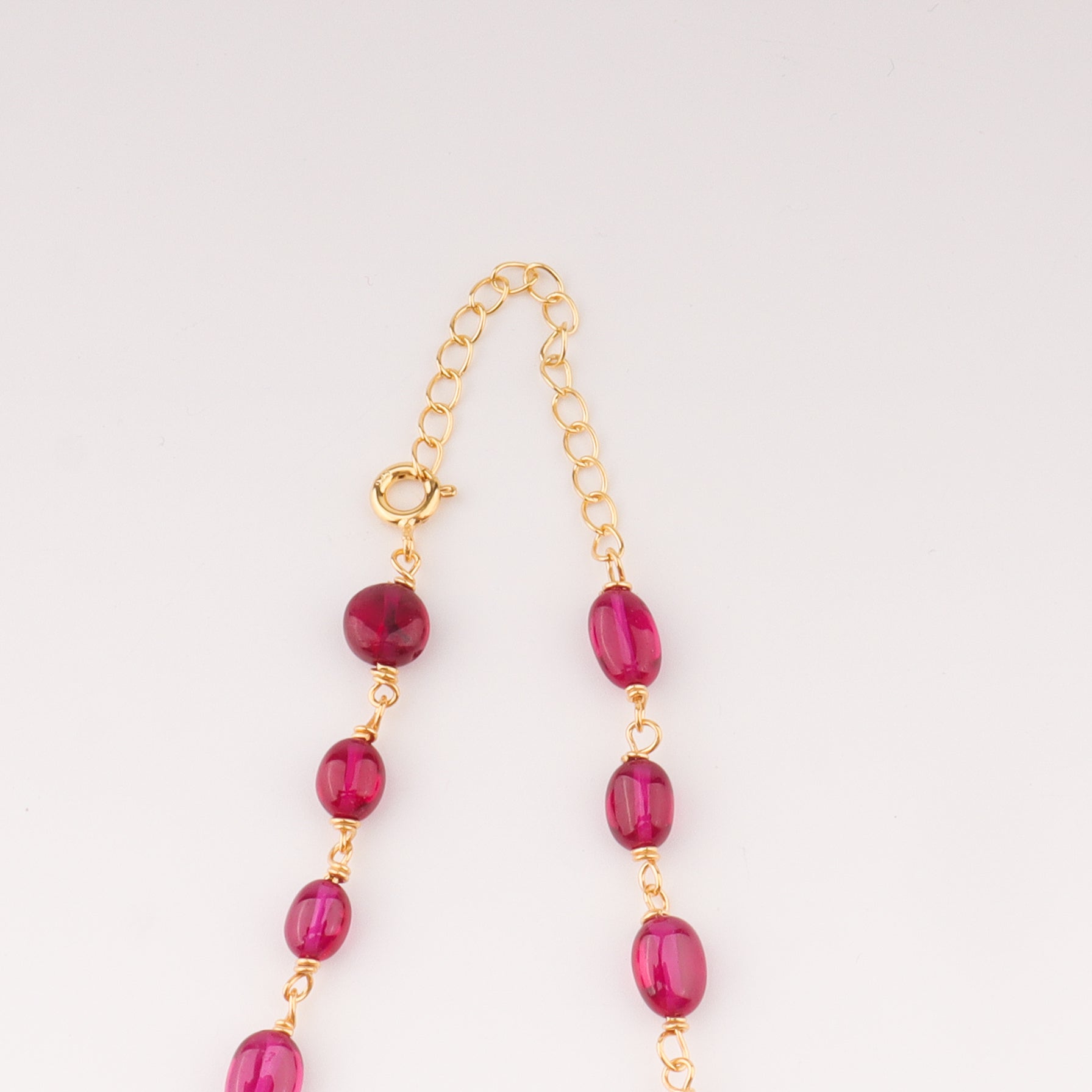 Gold plated pendant set with ruby