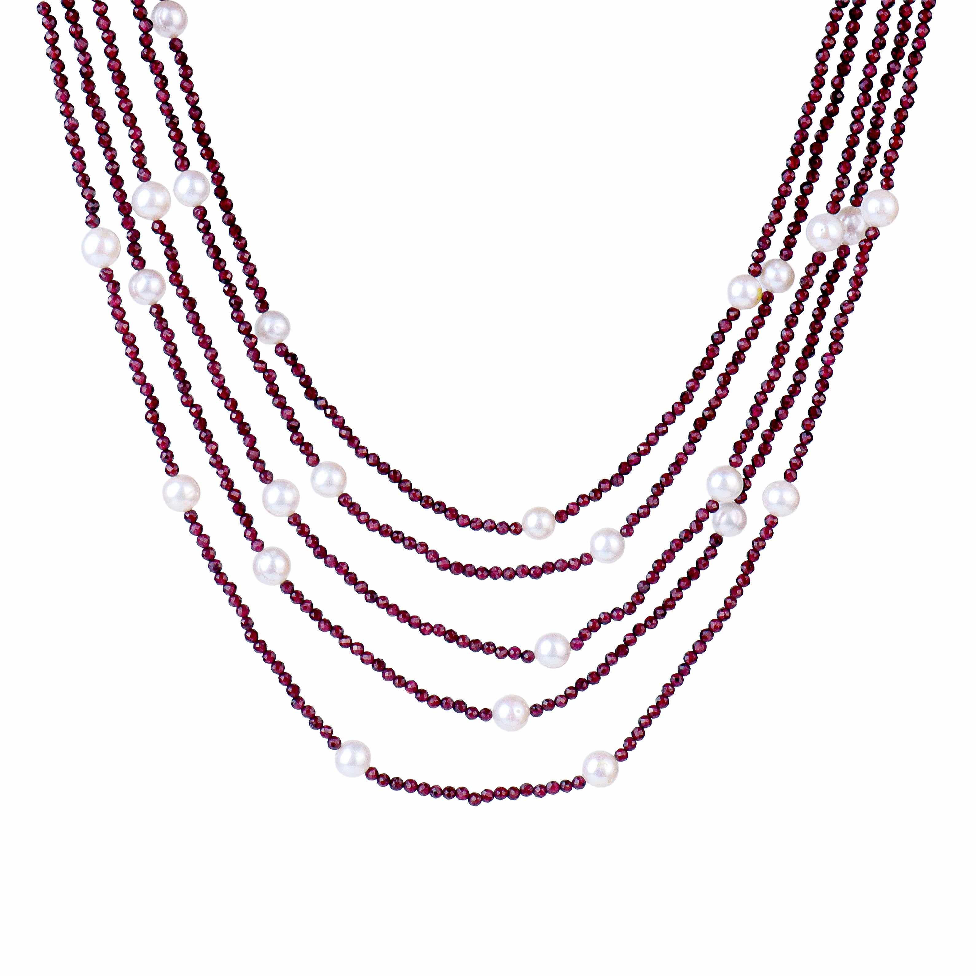 5 Layer Galaxy Necklace - Pink Opal & Pearls