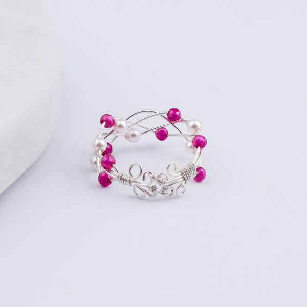 Ruby & Pearl Twisted Ring (Project Handmade)