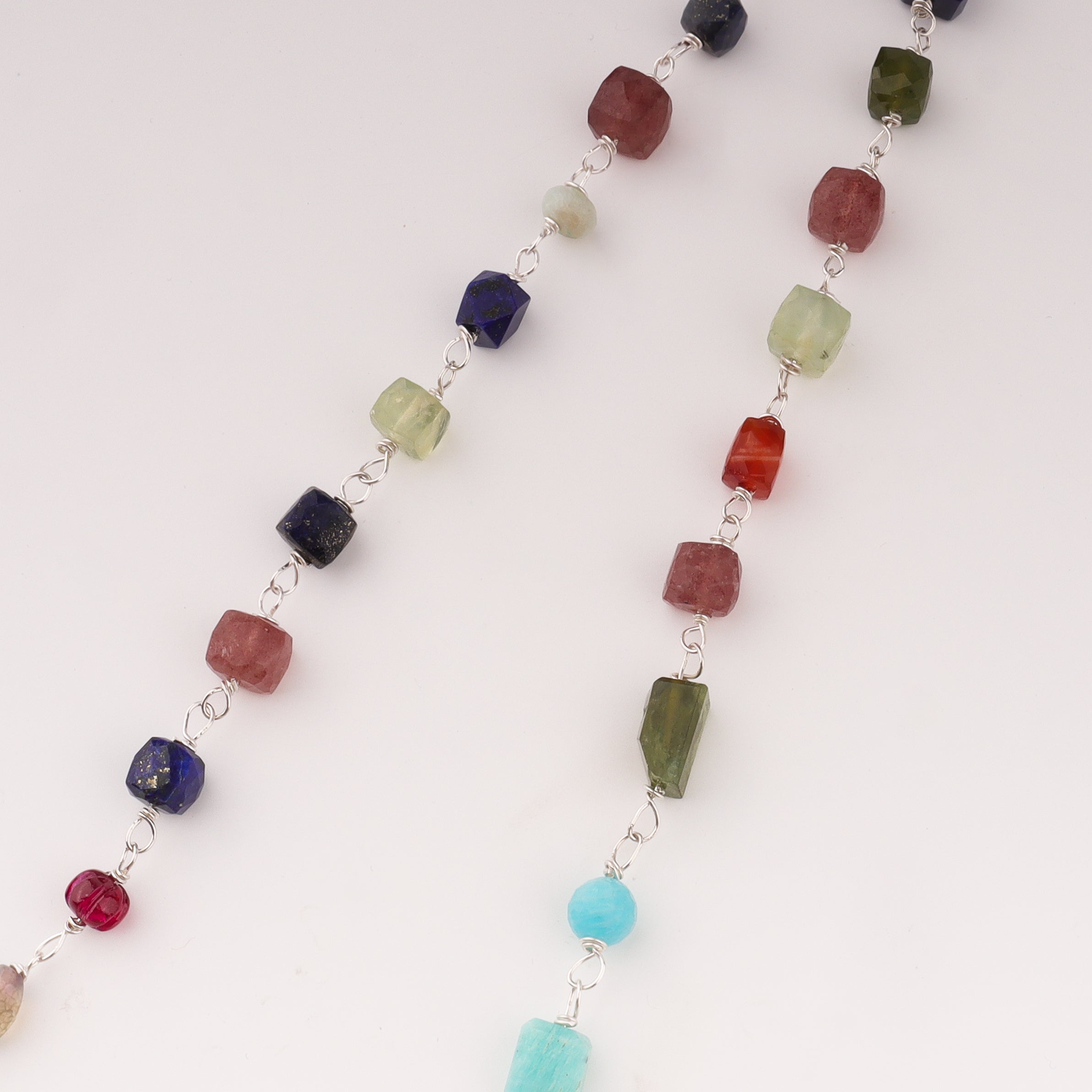 Multicolour ganthan necklace with flower pendant