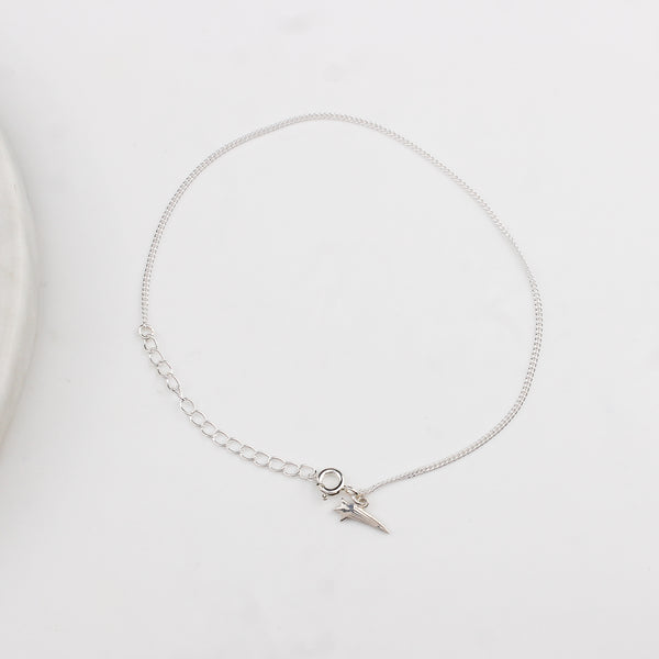 Dreamy celestial shooting star silver anklet